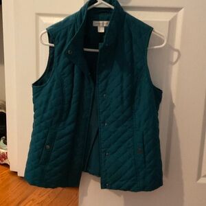 Christopher & Banks Teal Quilted Vest